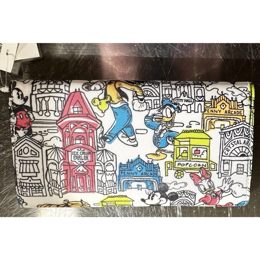 Disney long wallet Mikey Mouse Donald Duck Goofy character purse Credit Card ID